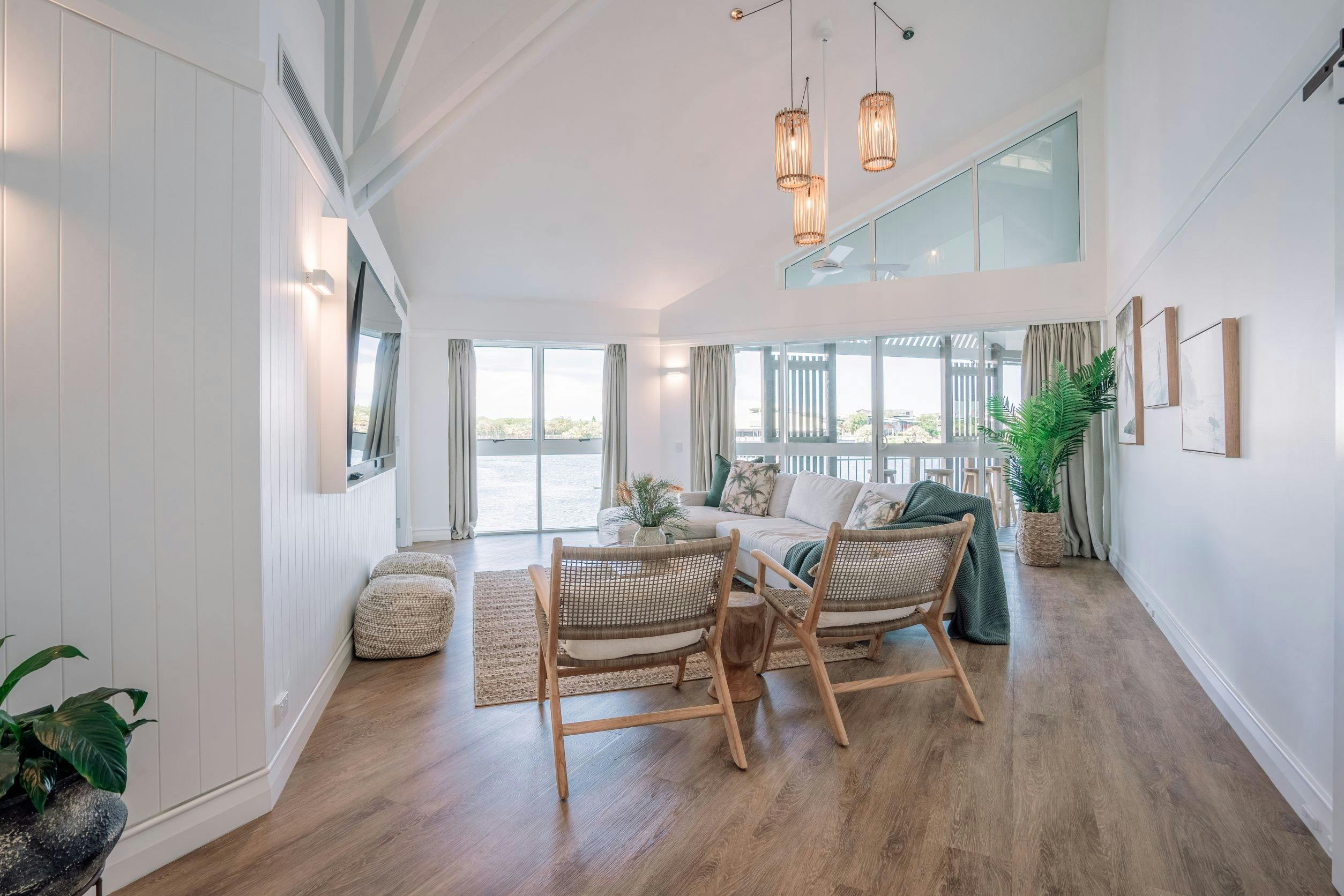 Grand Overwater Bungalow living room Novotel Sunshine Coast Resort