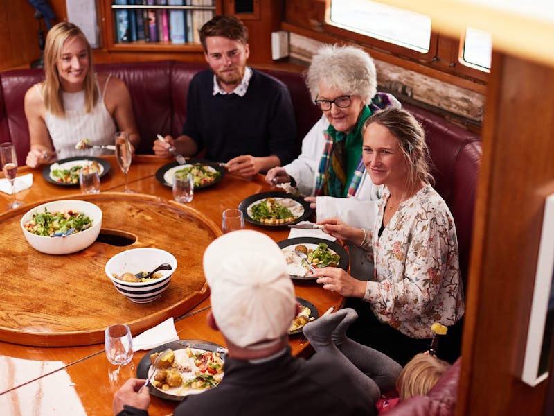 Lunch below decks