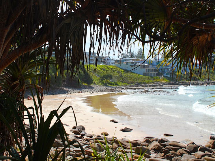 Mid-to-low-tide at Yamba’s Convent Beach.