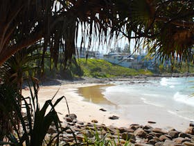 Mid-to-low-tide at Yamba’s Convent Beach.