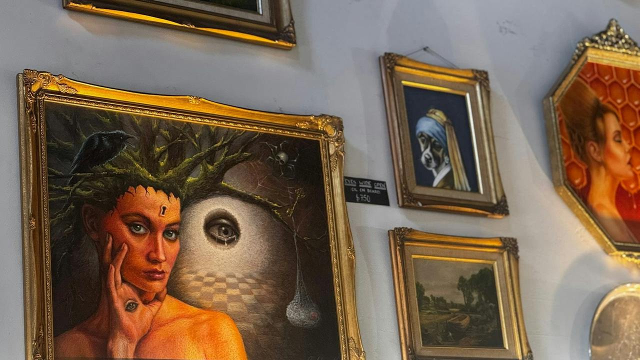 local modern art meets historic charm , displays of local arts