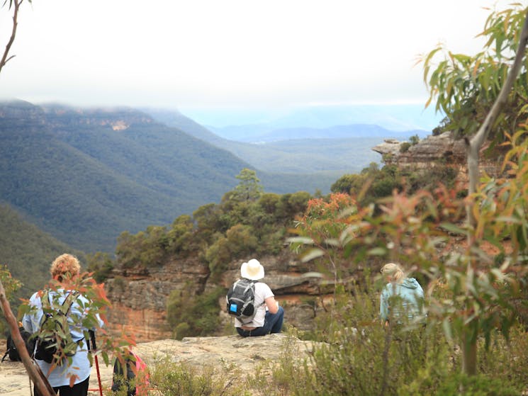 Enjoying the incredible views of the Blue Mountains National Park