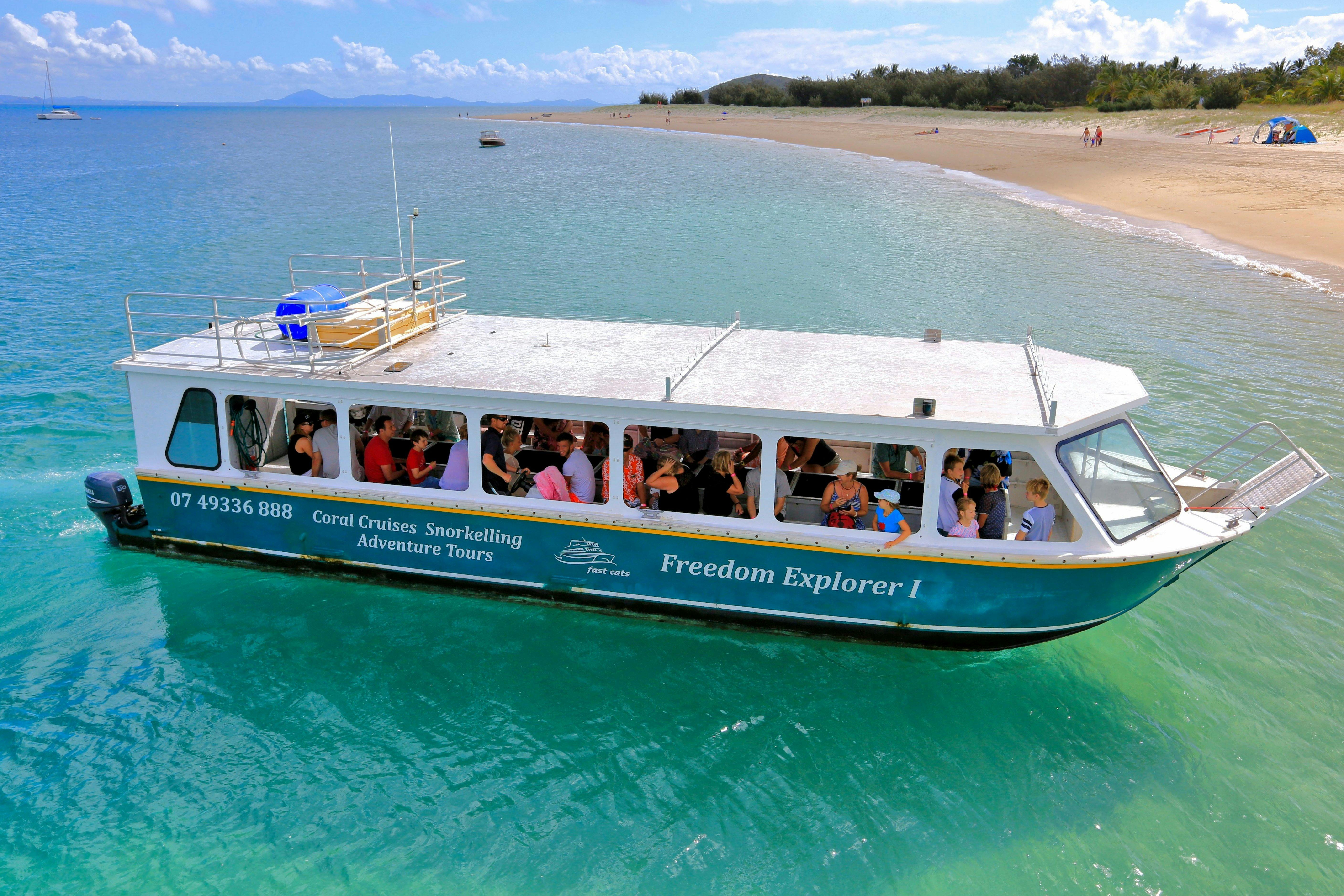 Glass bottom boat viewing. Great for those who don't want to get wet. Commences from Great Keppel.