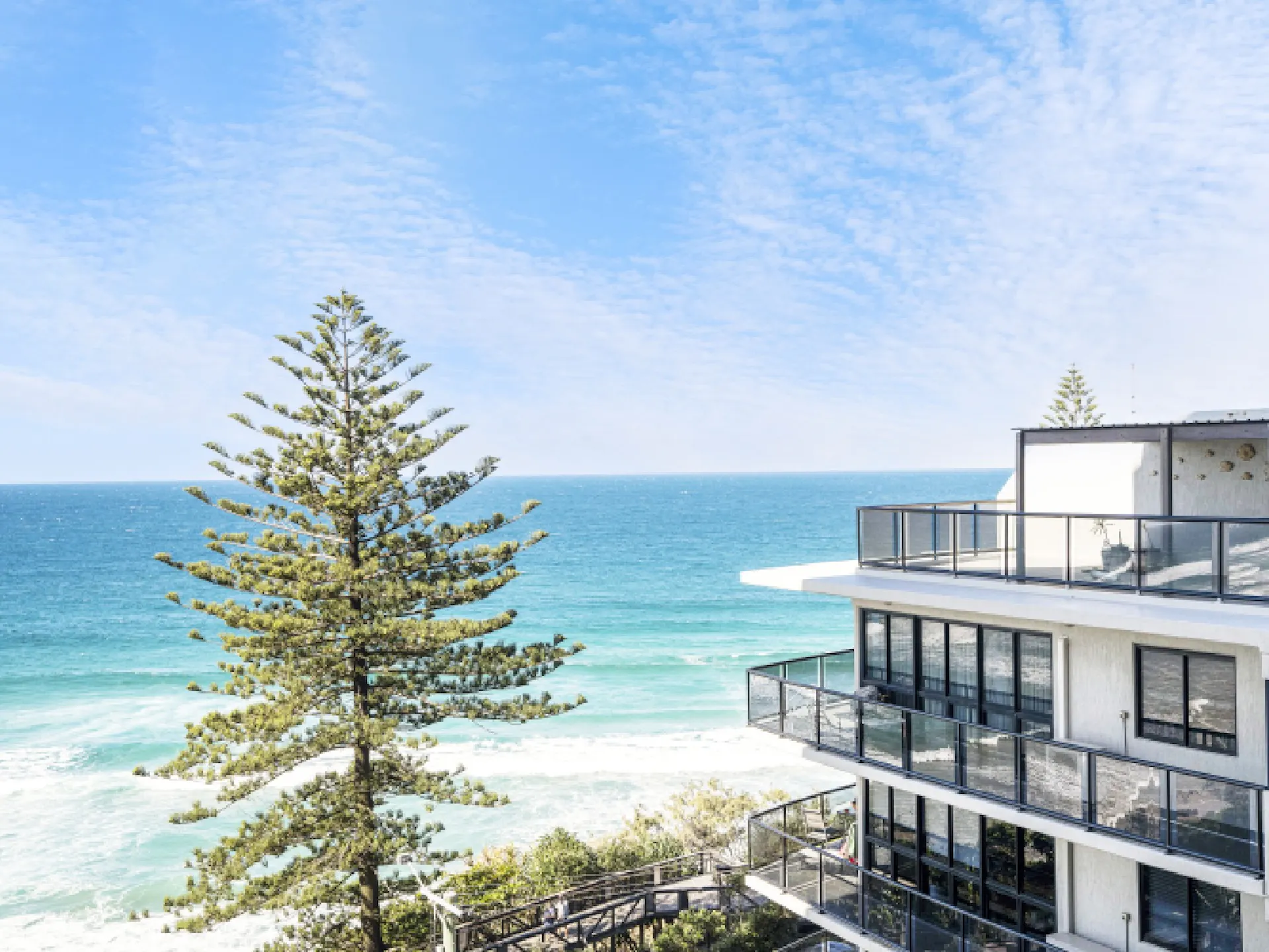 Views of the Pacific Ocean from the balcony of the Unit