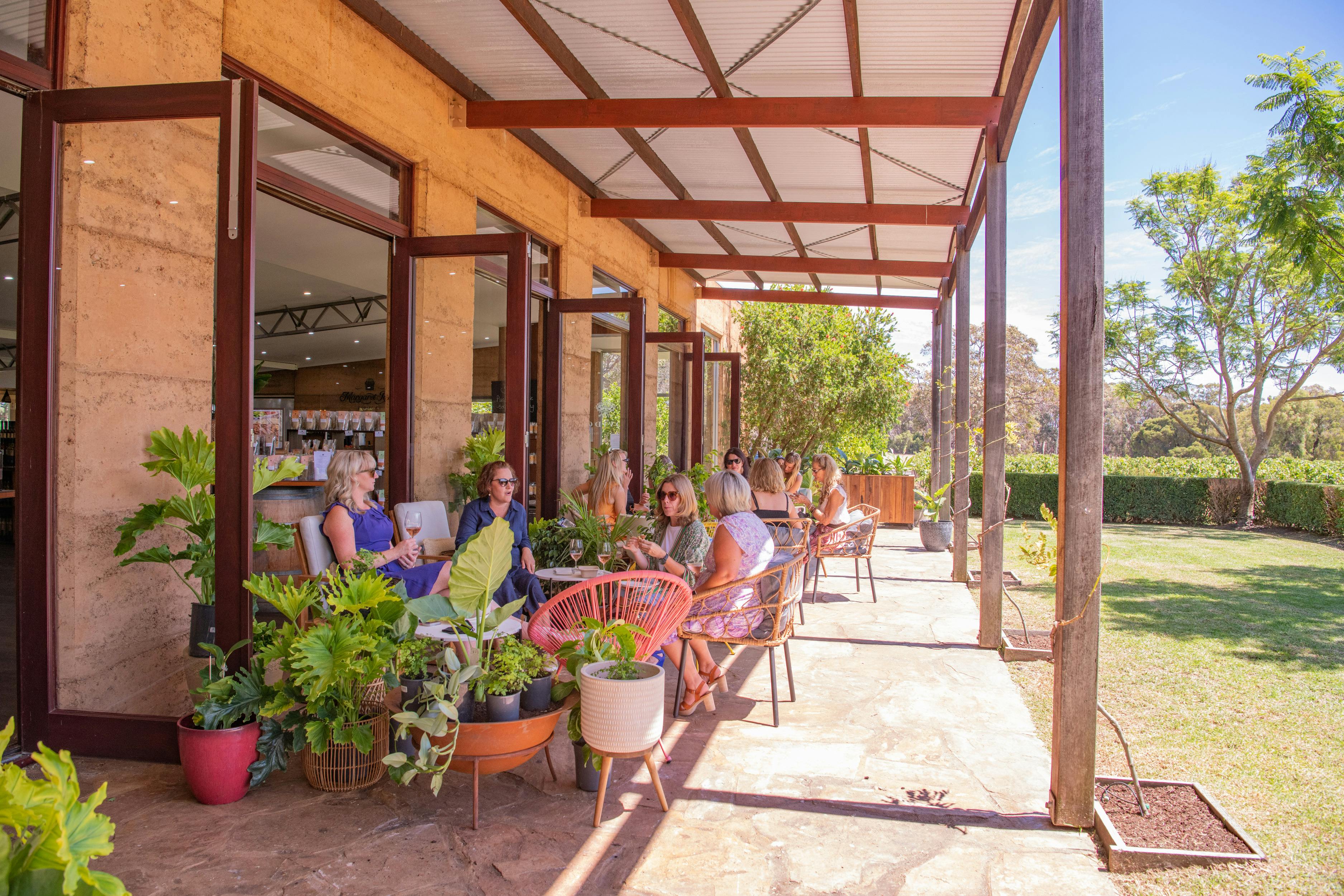 Enjoy a light lunch, wine and coffee on the terrace