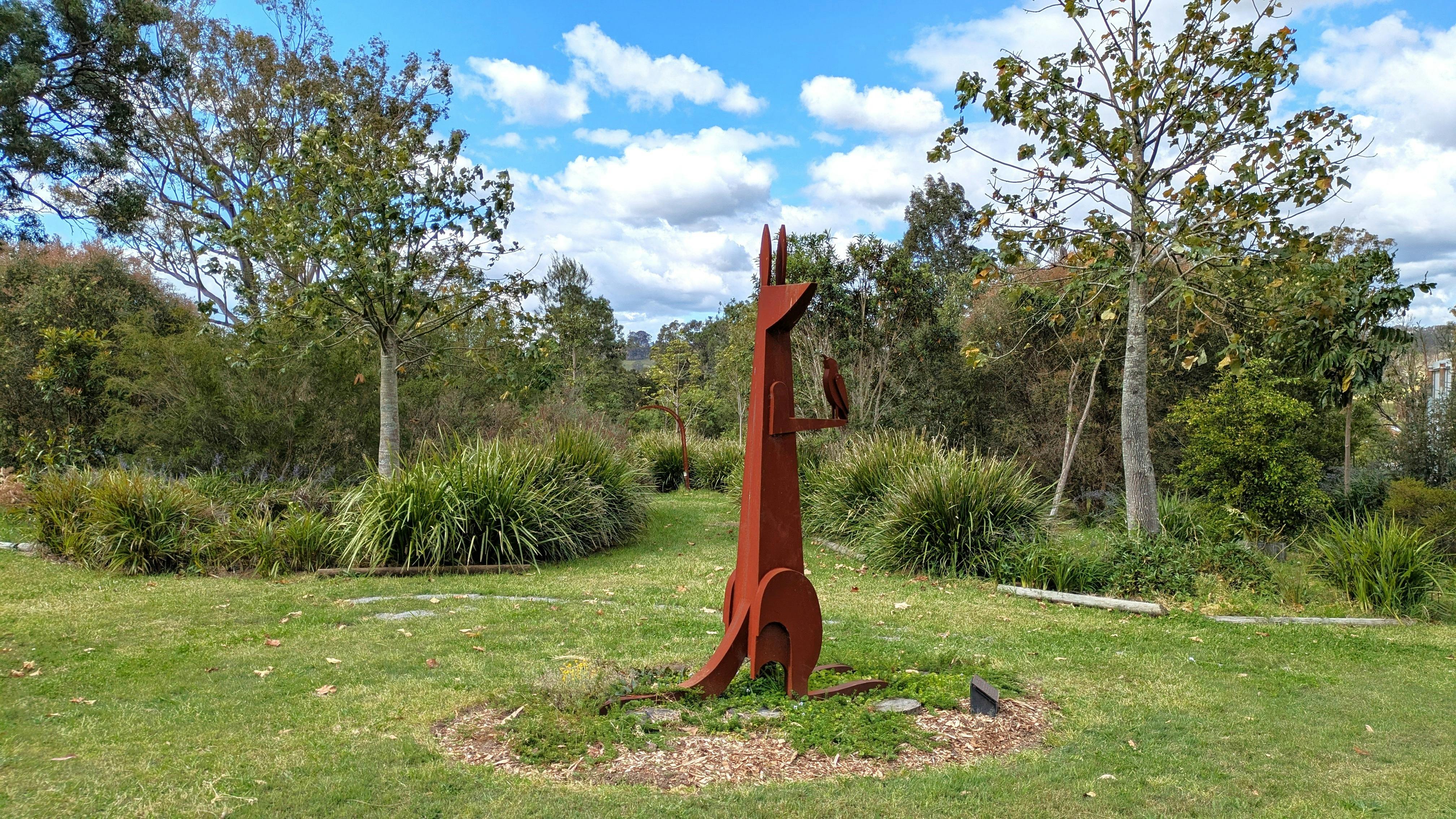 Kangaroo and Honeyeater Sculpture