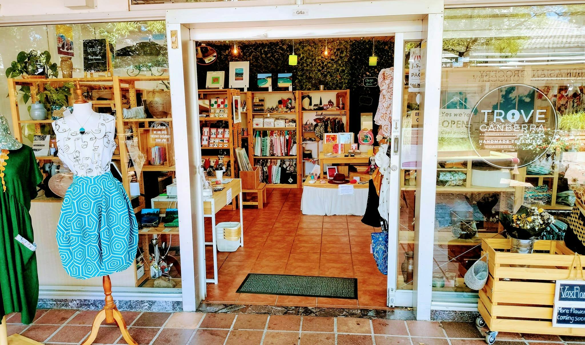 A view of Trove's shopfront from the outside looking in