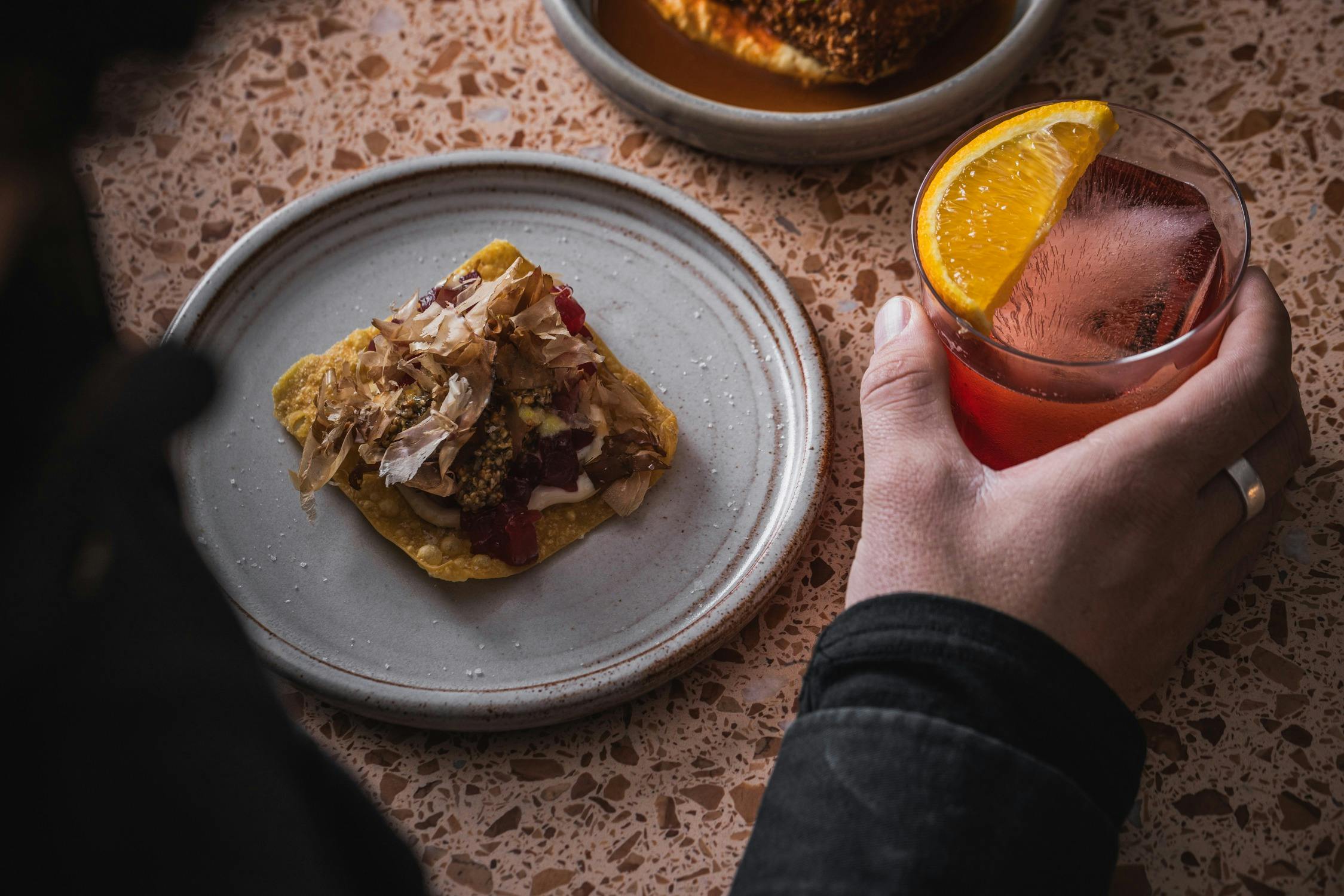 Blaq tuna small dish with cocktail