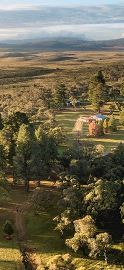 An aerial view of Daffodil Cottage, Kosciuszko National Park. Photo: Rob Mulally/DPIE