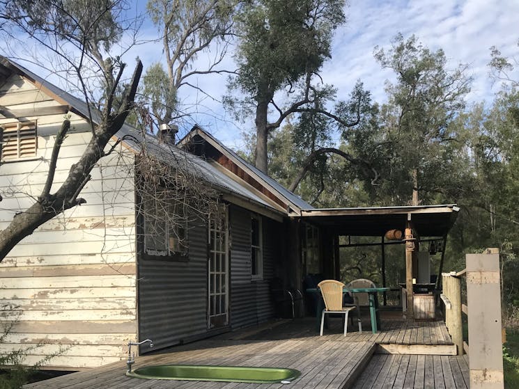 Rear of Bush cabin with Verandah & Bath