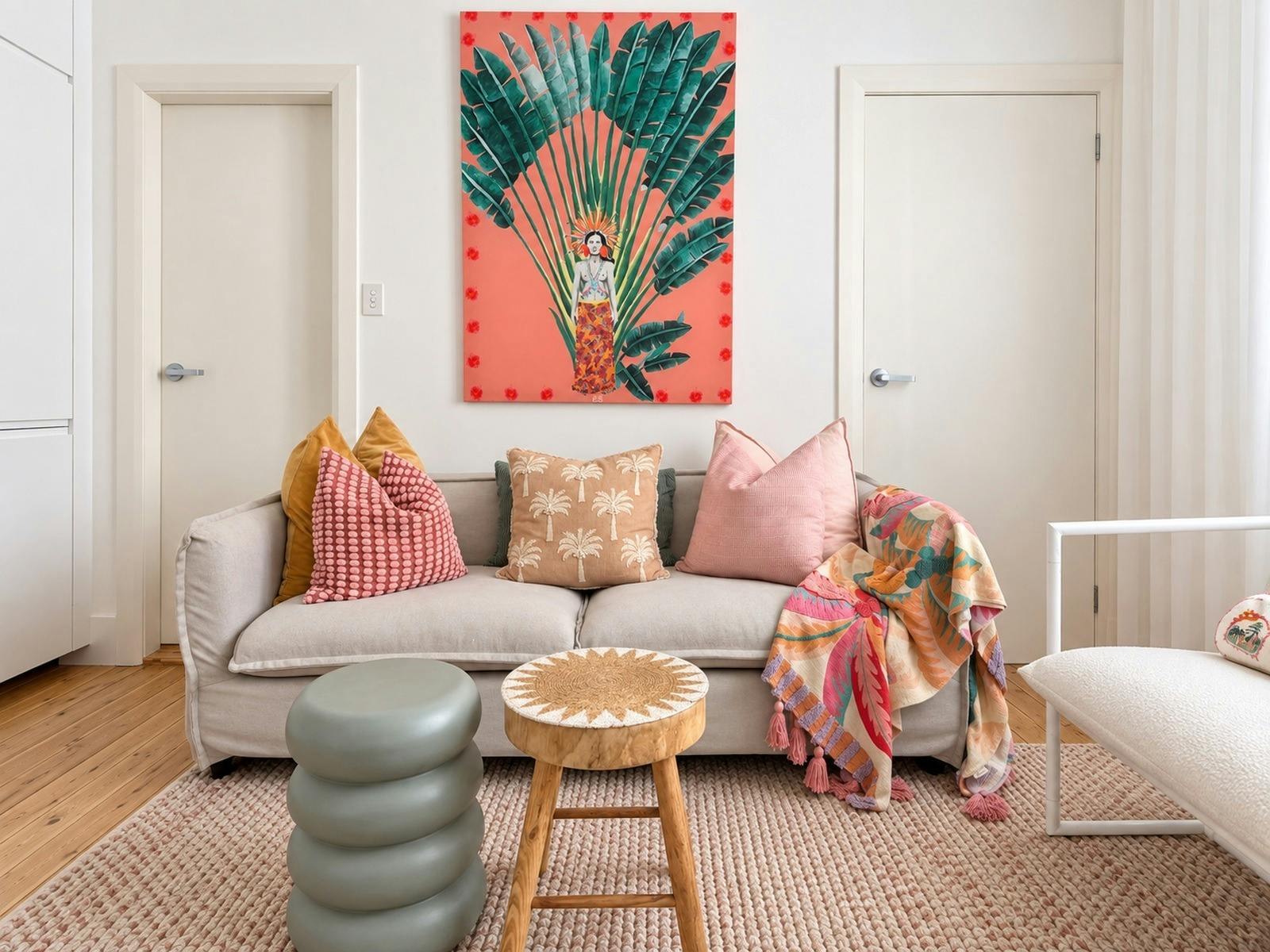 Belle’s at Bondi Beach two-bedroom apartment with stylish living area and designer interiors
