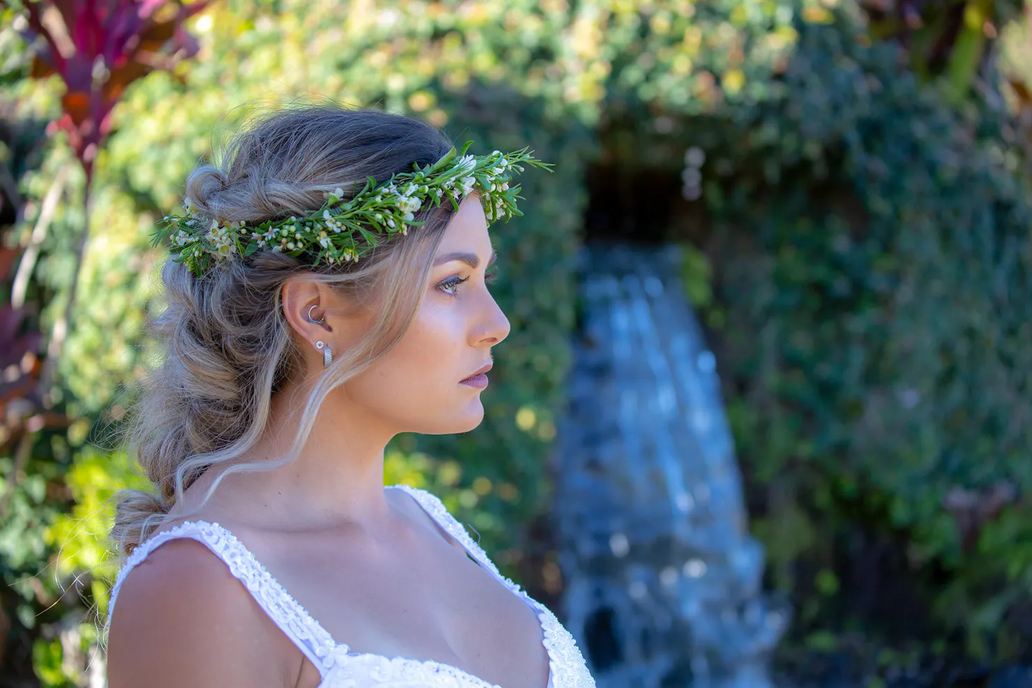 Bride at Maleny Botanic gardens wedding venue  Malenyweddingphotography