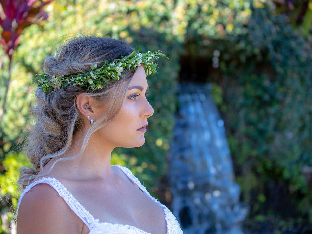 Bride at Maleny Botanic gardens wedding venue  Malenyweddingphotography