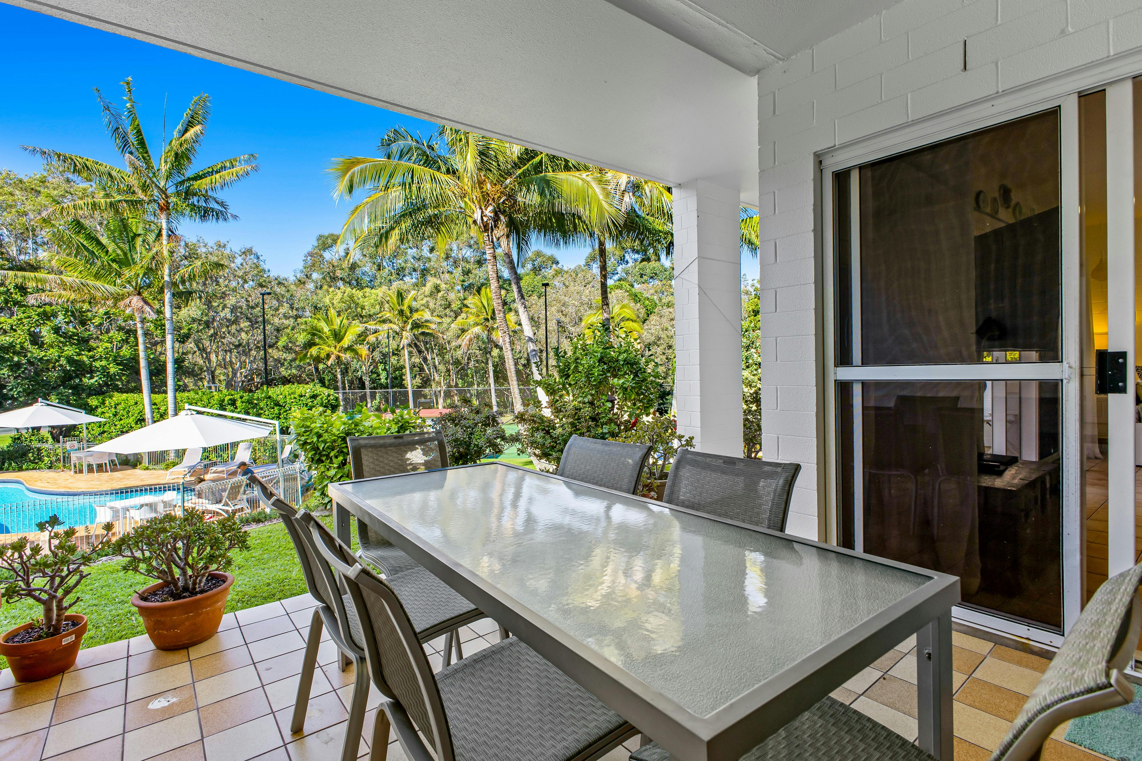 View from ground floor apartment