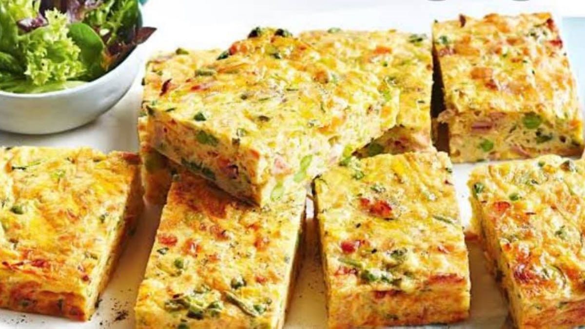 Freshly made quiche and salad on offer.