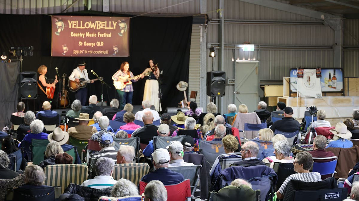 crowd watching performers at Yellowbelly Music Festivial