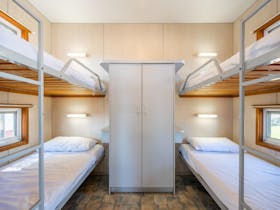 Bunk bed room inside an Park Cabin
