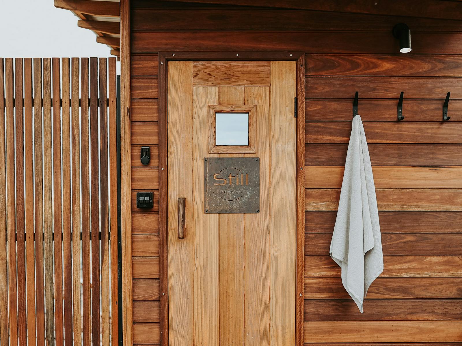 Custom built cedarwood Nordic inspired sauna