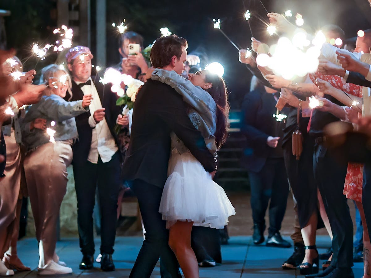 Bride and Grooms sparkler farewell at Sirromet Winery