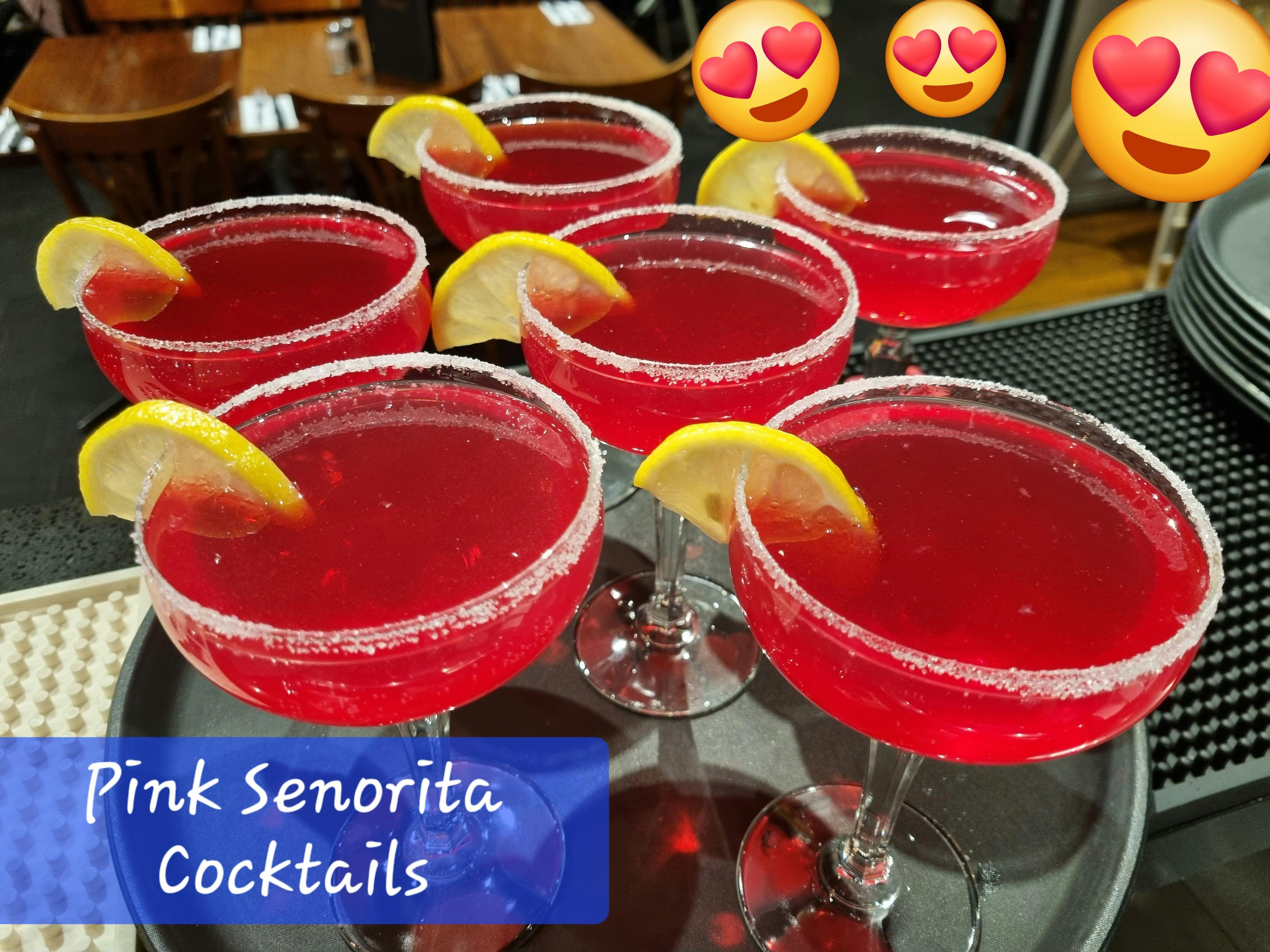 Multiple Pink Senorita Cocktails