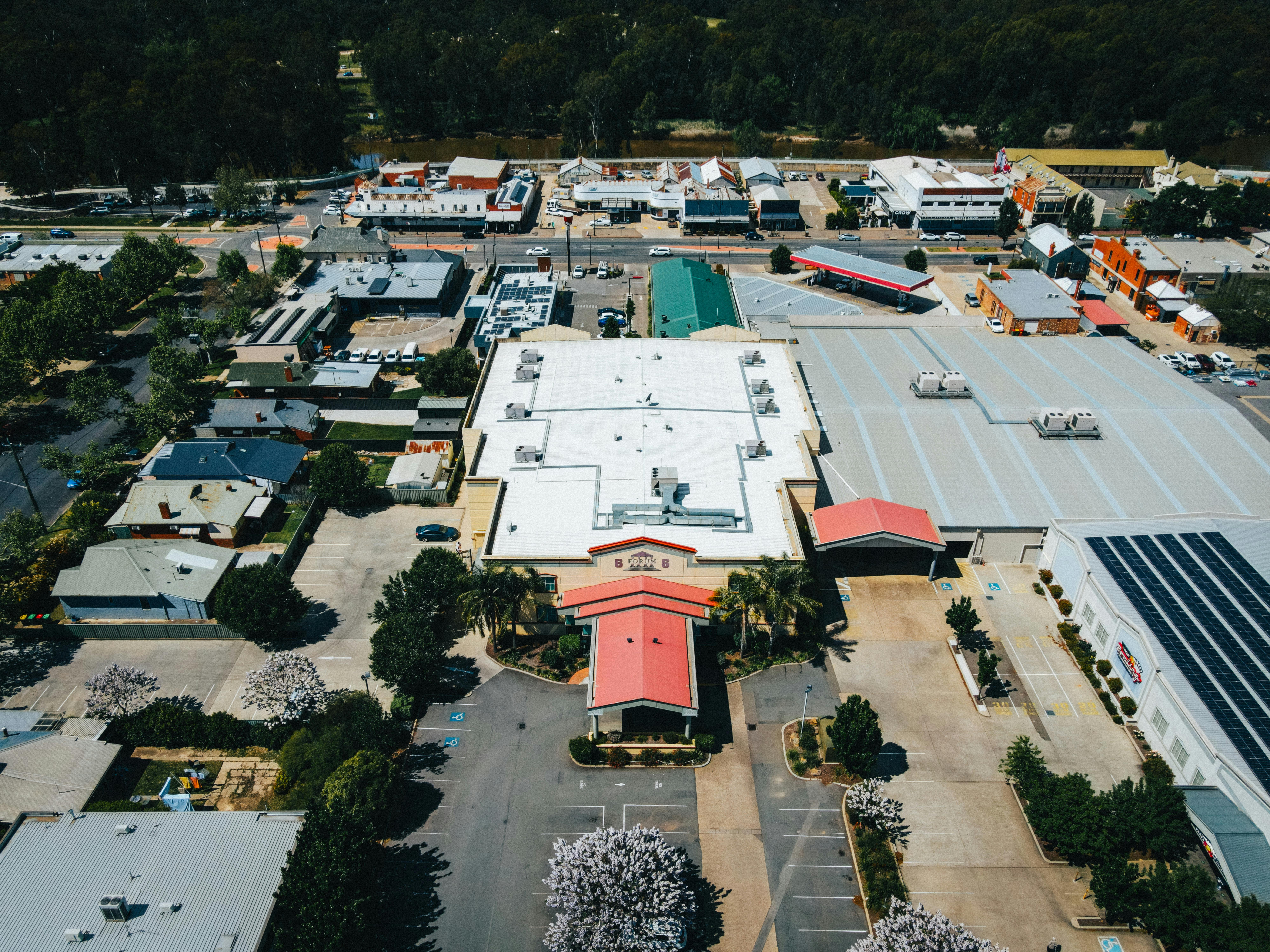 영화관 구역의 오버헤드 뷰