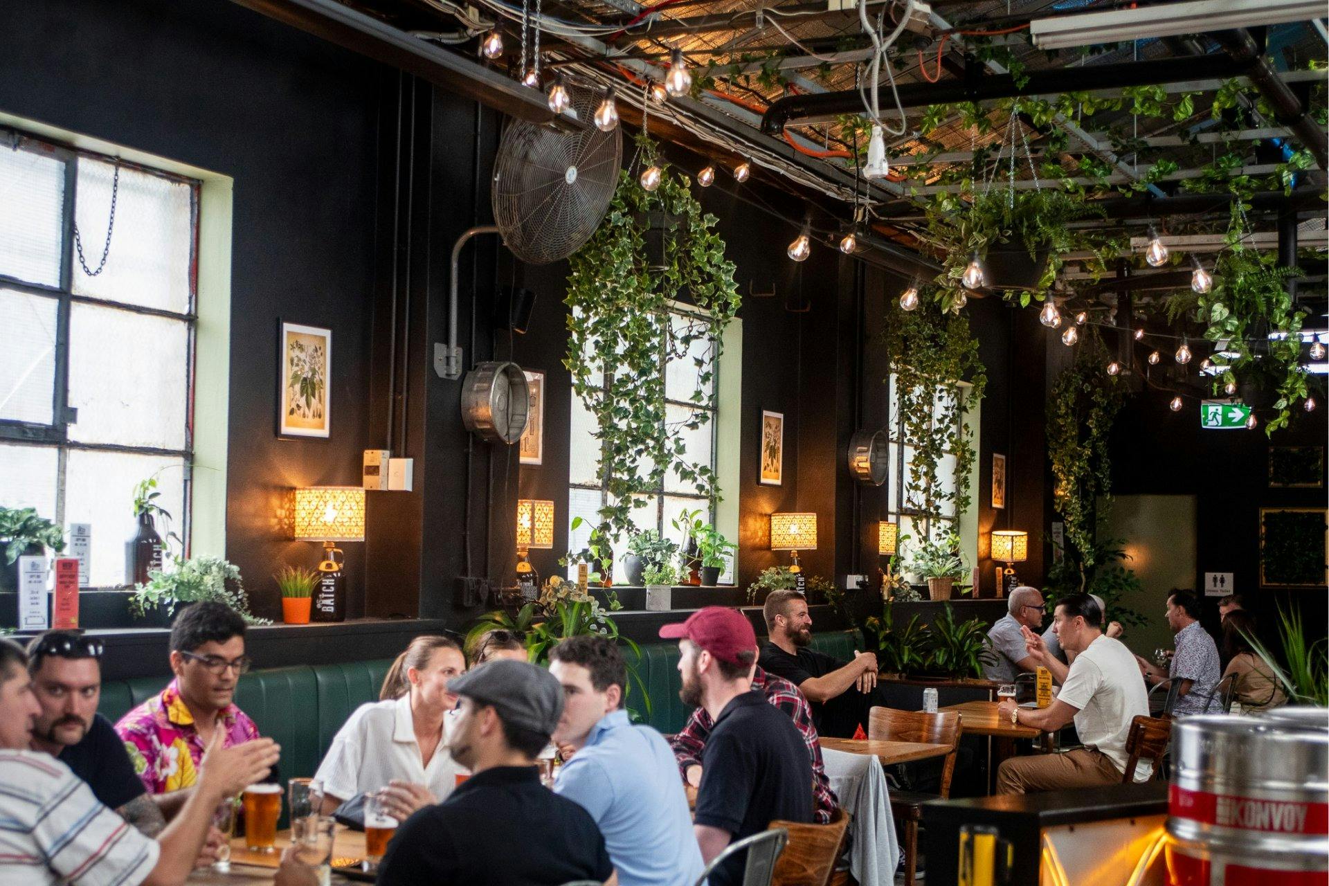 Bustling taproom at Batch's brewery in Marrickville