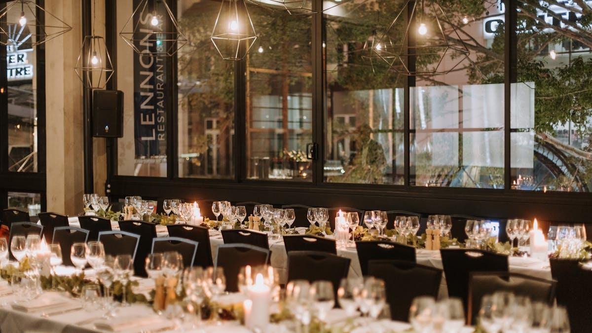 Corporate Dinner Set Up - Lennons Private Dining Room, Level Two Hyatt Regency Brisbane