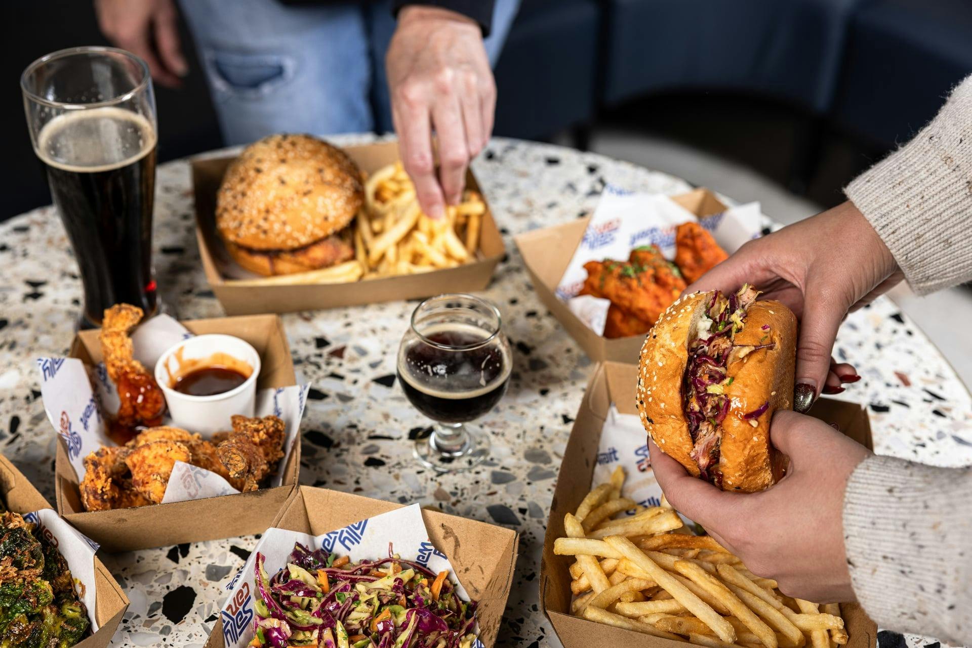 Snacks from Sally Can Wait Kitchen at Old Mill Brewery in Tanunda, available during AFL Grand Final