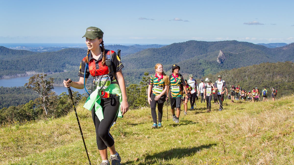 Team of students doing the Kokoda Challenge