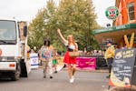 Batlow Ciderfest float at Falling Leaf Festival Street Parade, Tumut