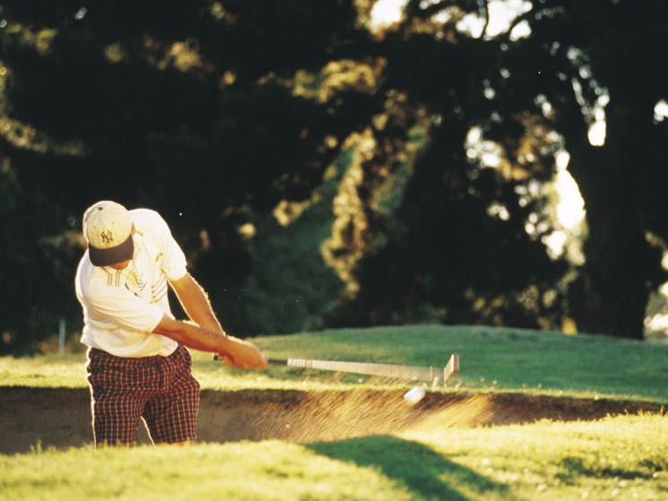 Man golfing