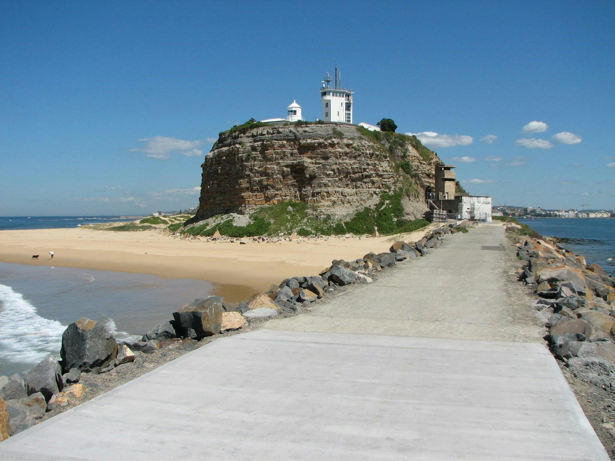 Nobbys Lighthouse and breakwall