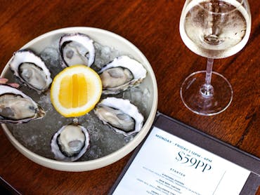 Koi Broadbeach best lunch time deal with oysters and steak.