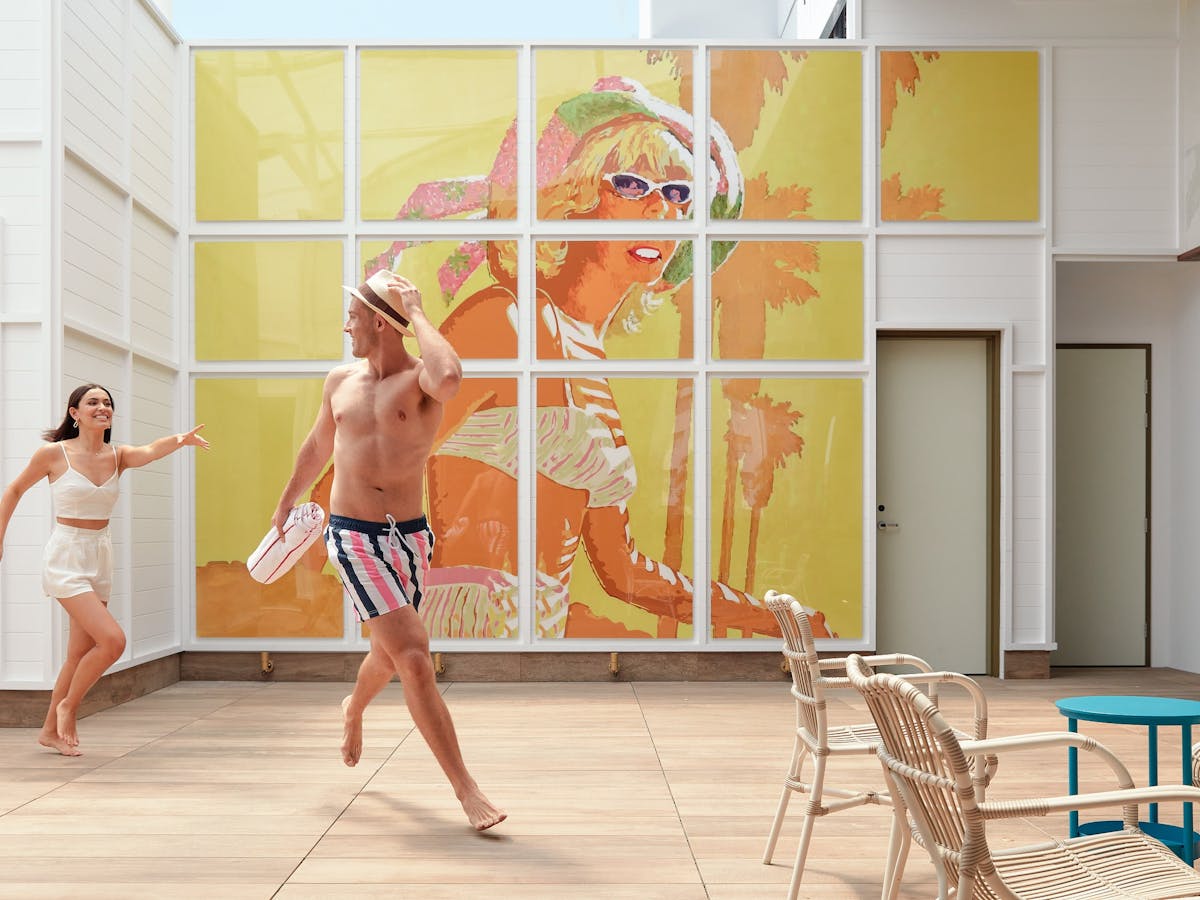 Girl chasing boy
