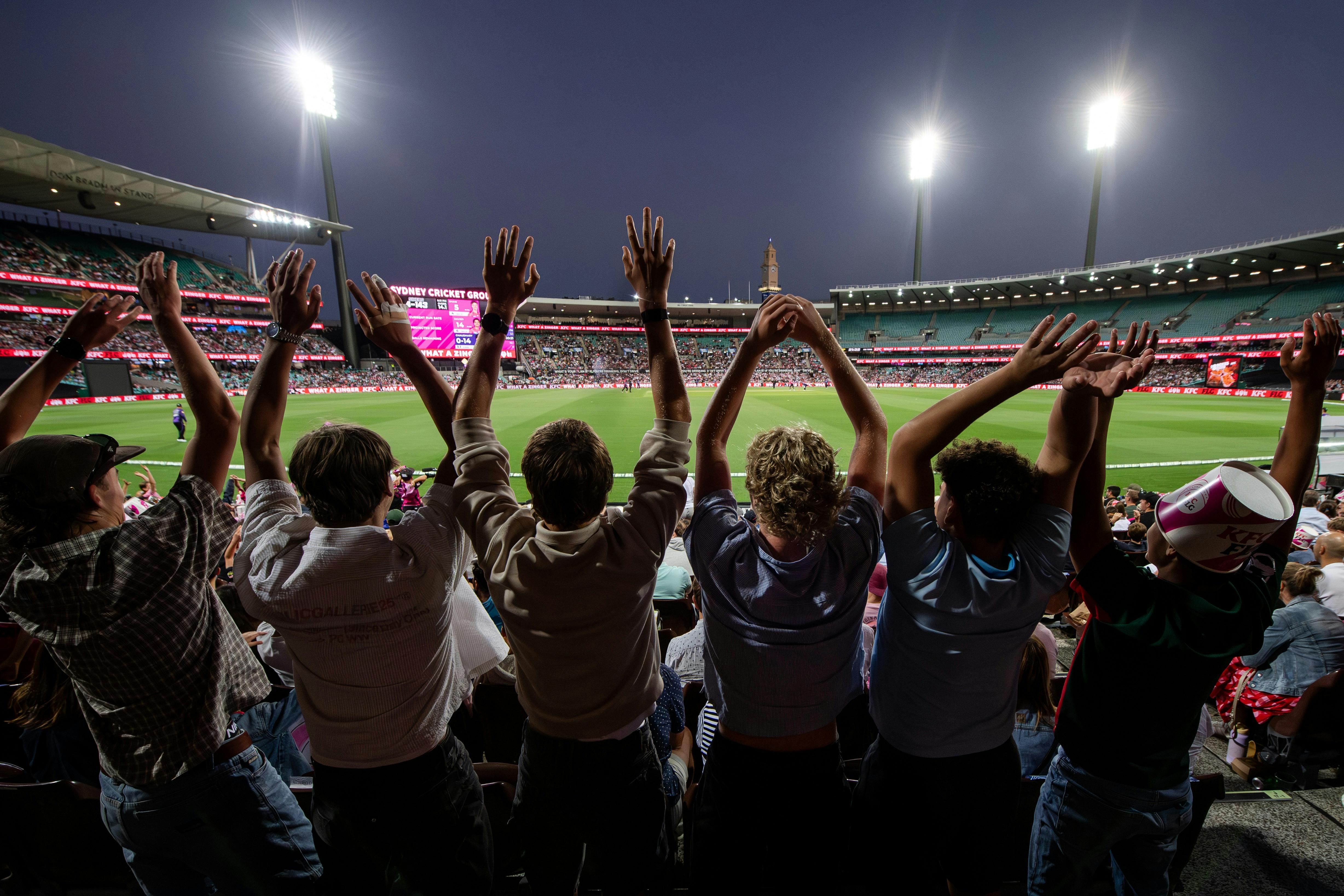 Sixers fans celebrate the Sydney Smash