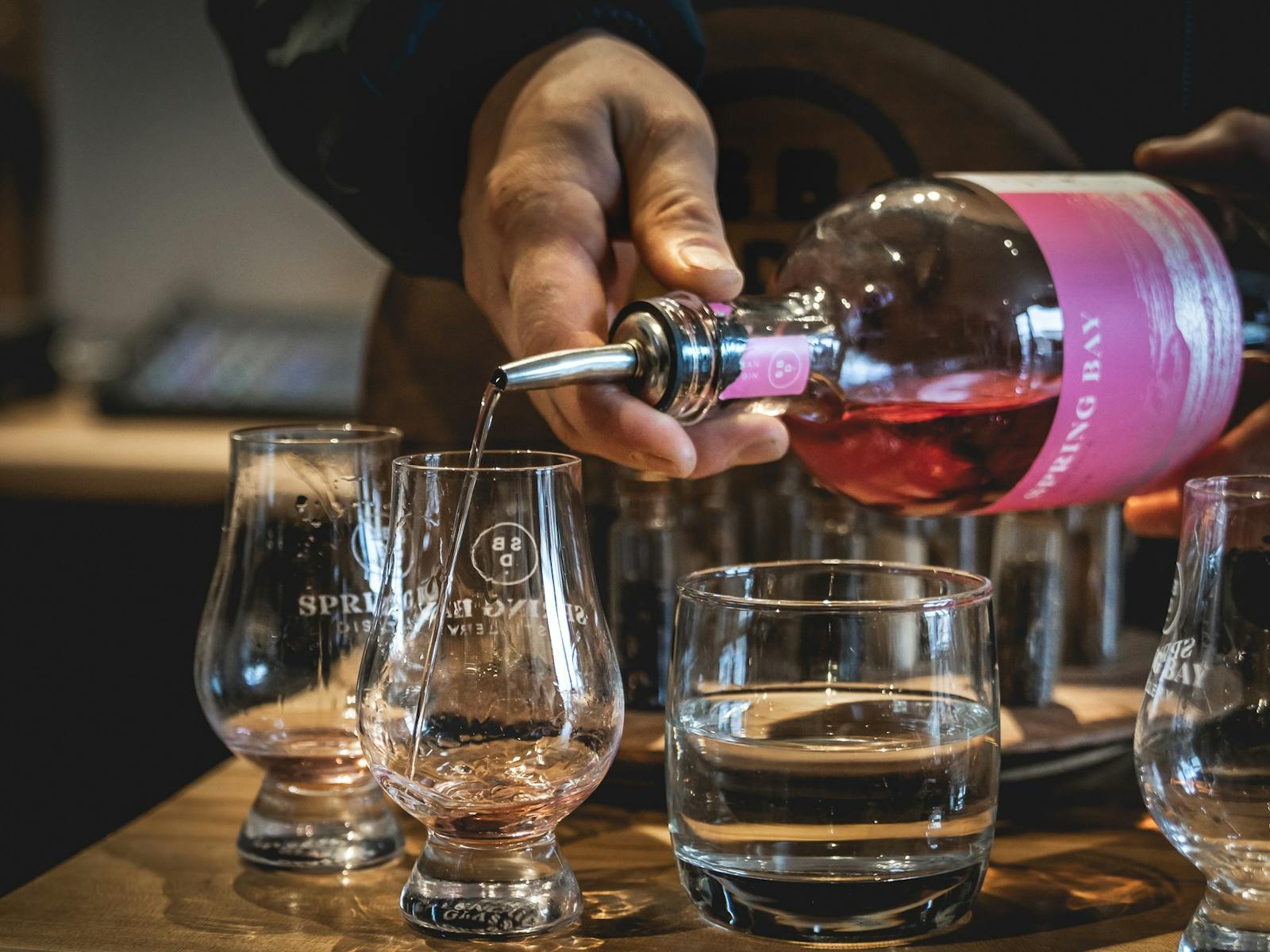 Gin tasting at Spring Bay Distillery