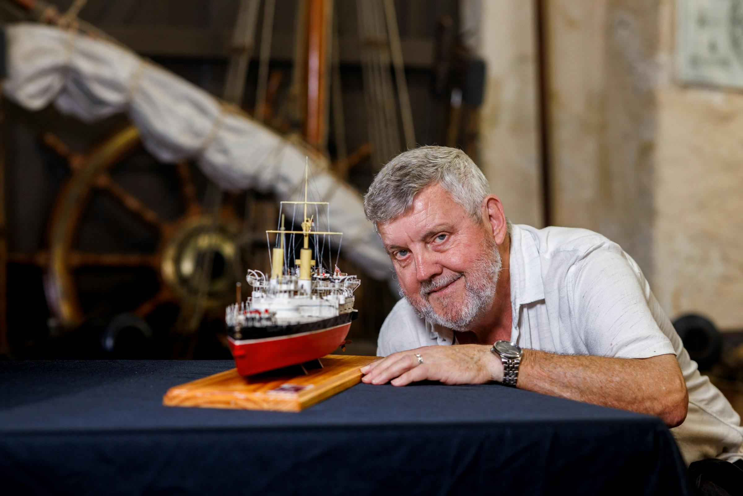 Gerry Westenberg and model ship