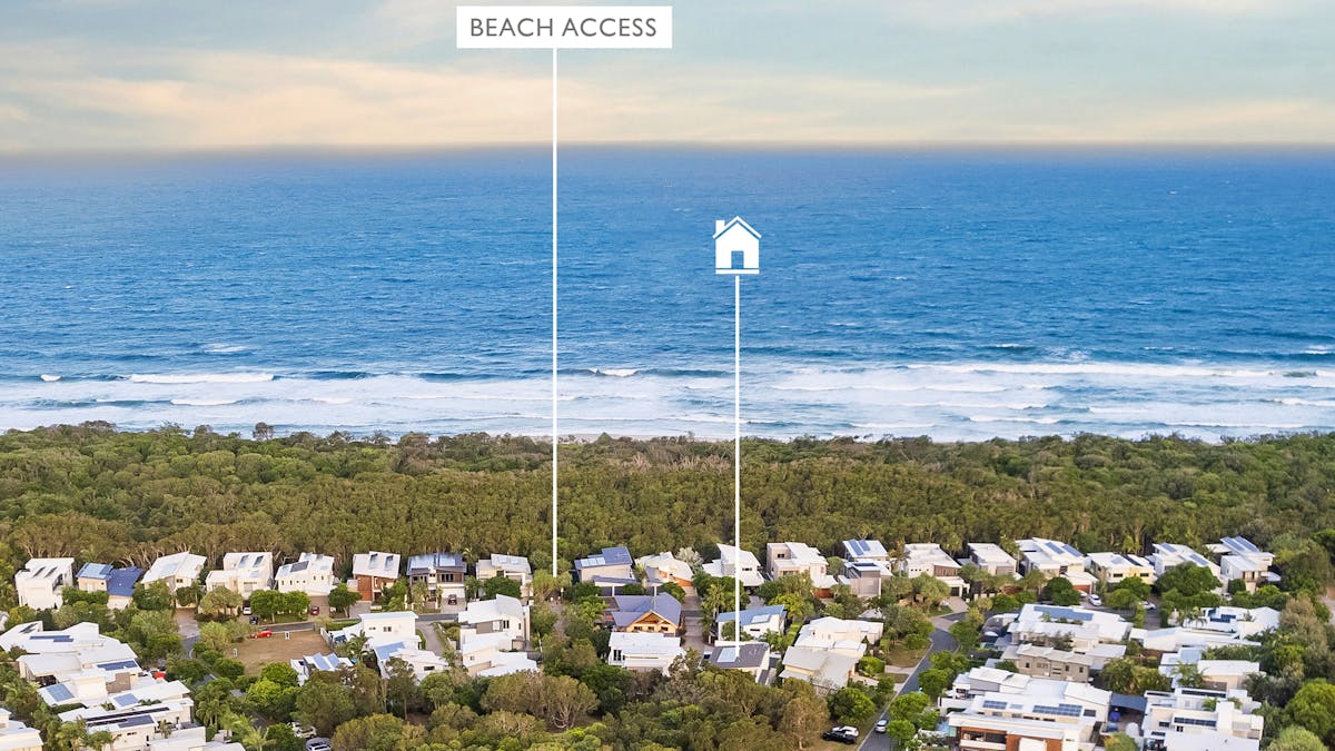 Beach access is just moments from the front door.