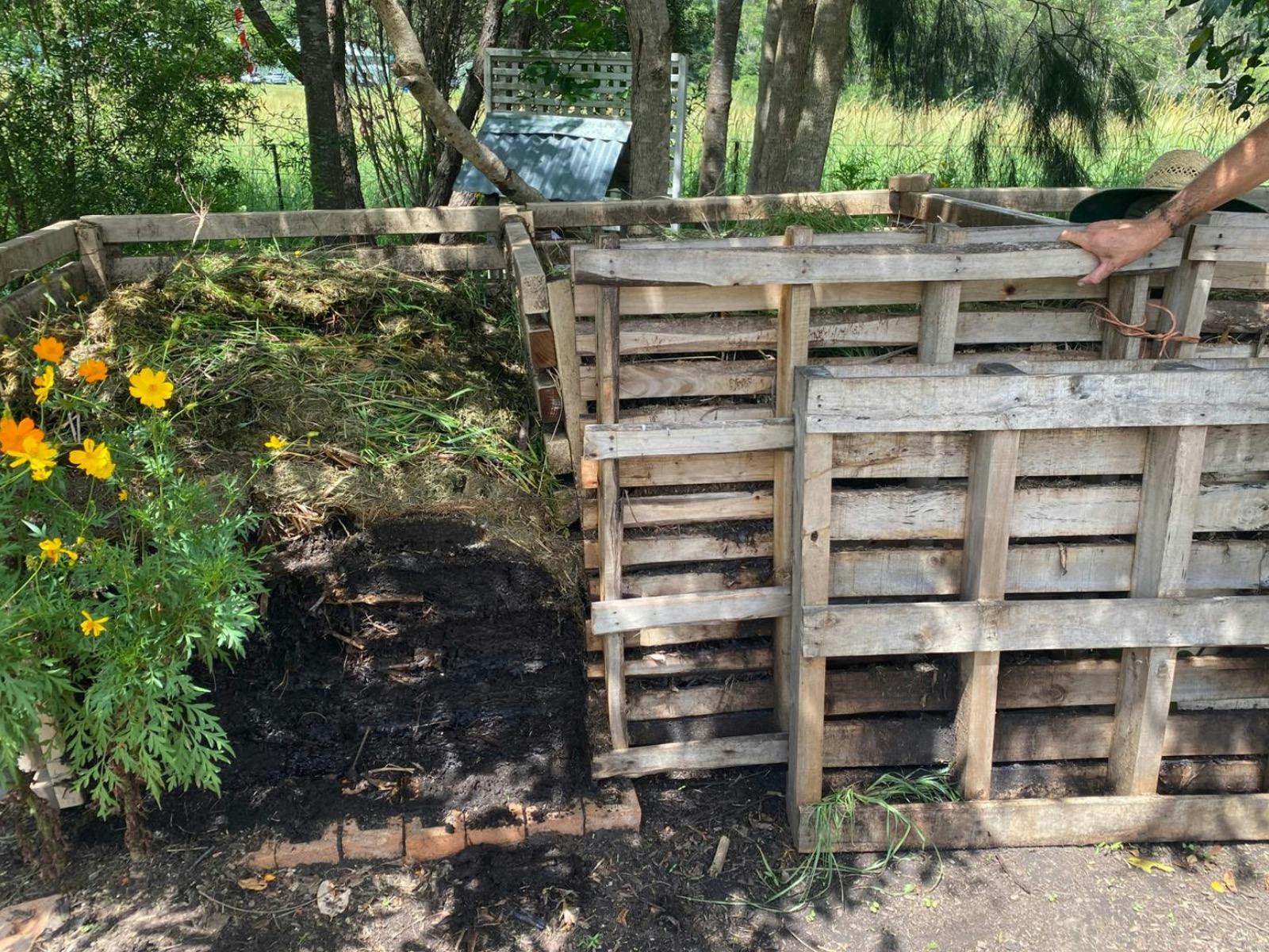 Open compost pile