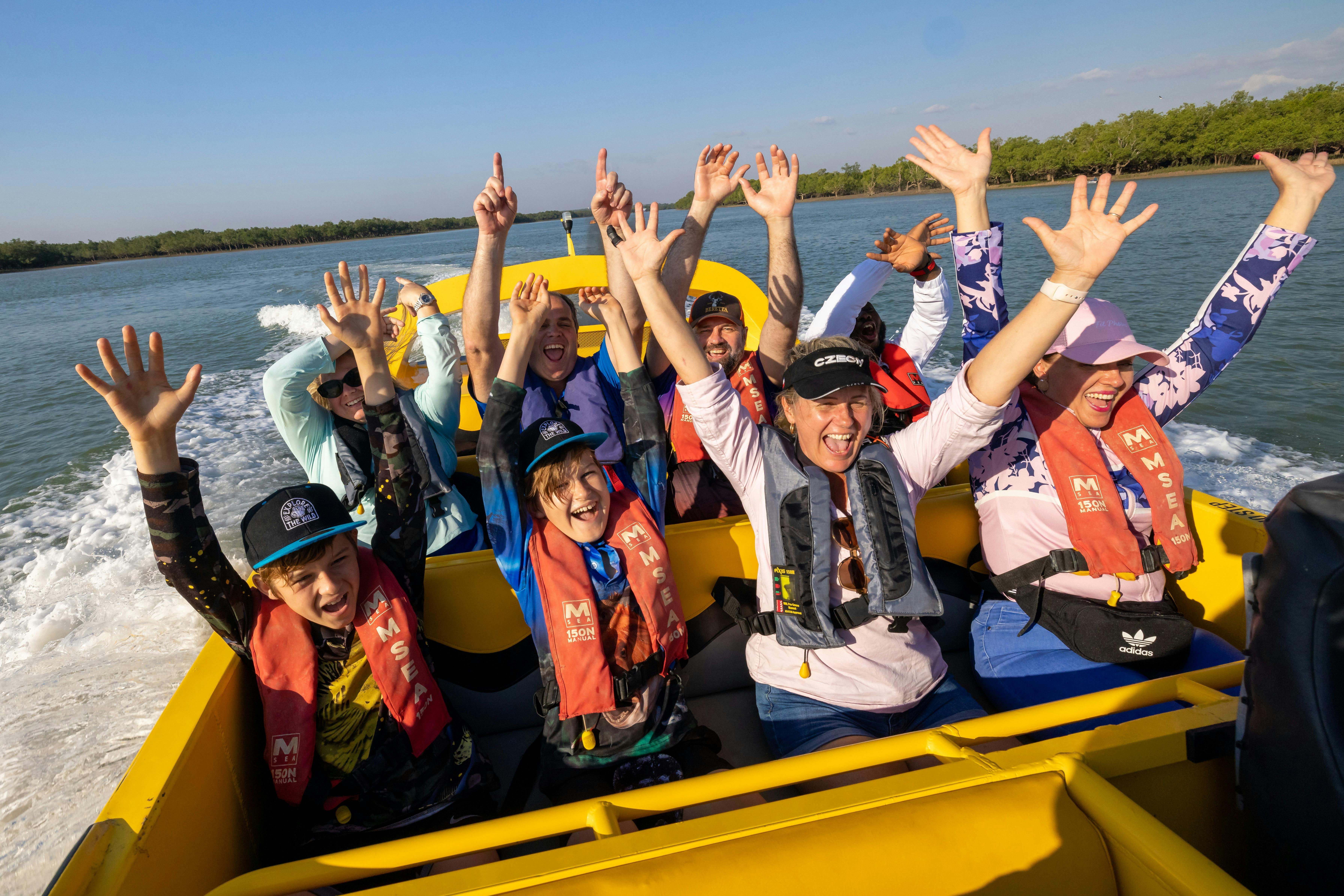 People on jet boat