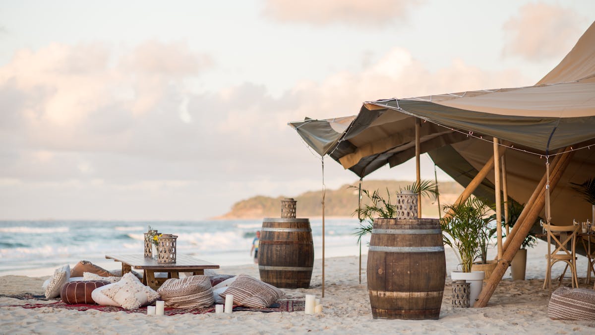 boho beach tipi wedding