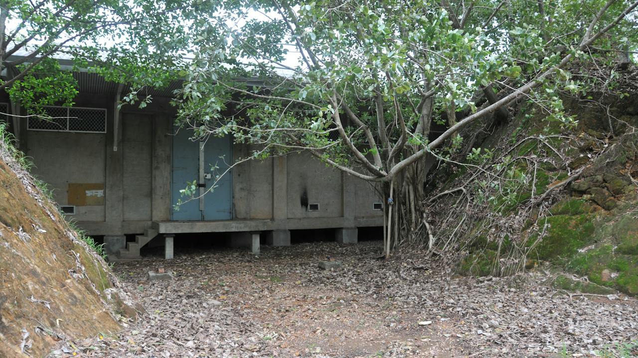 Explosive Store set into the hillside.