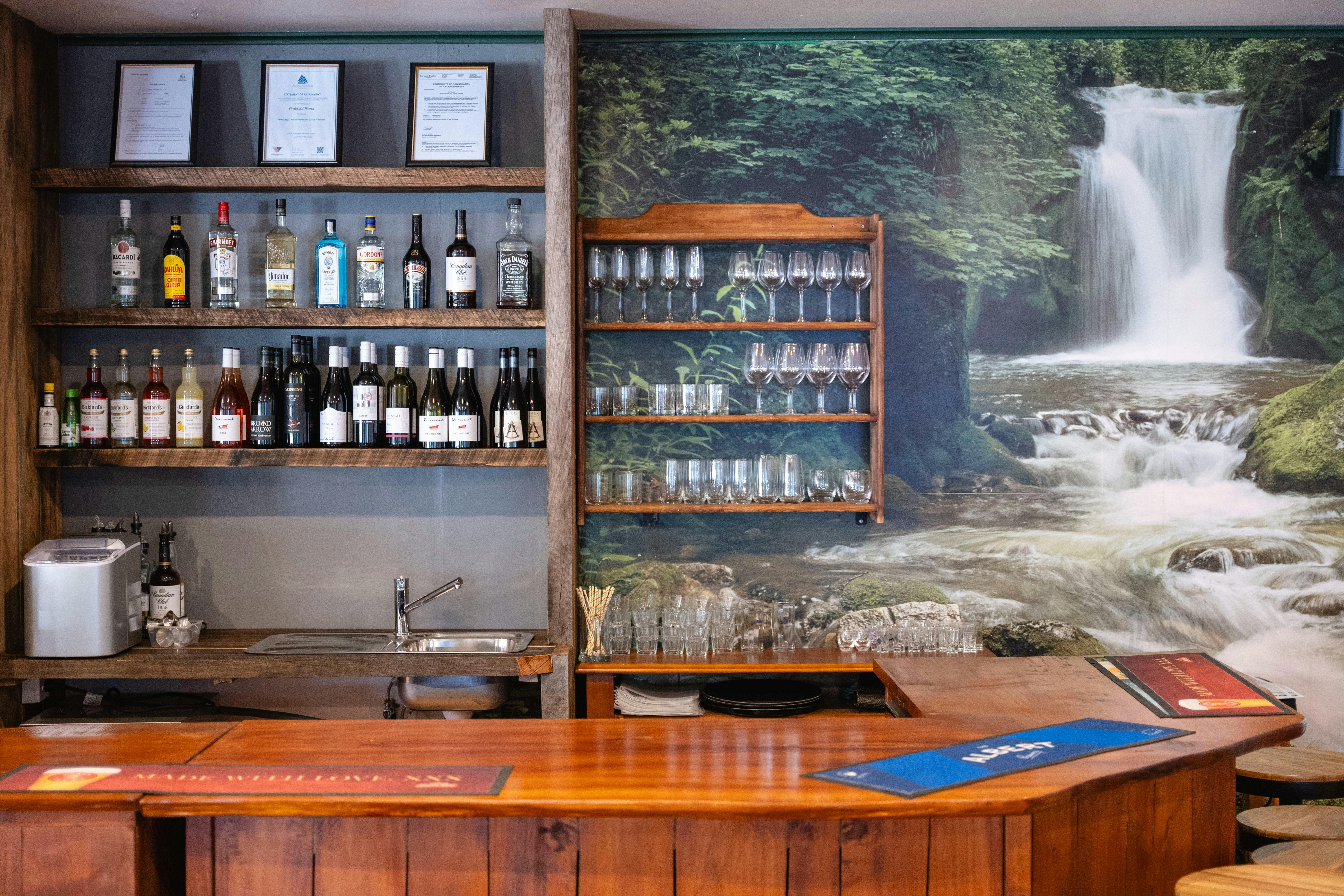 The bar at Maydena Eats