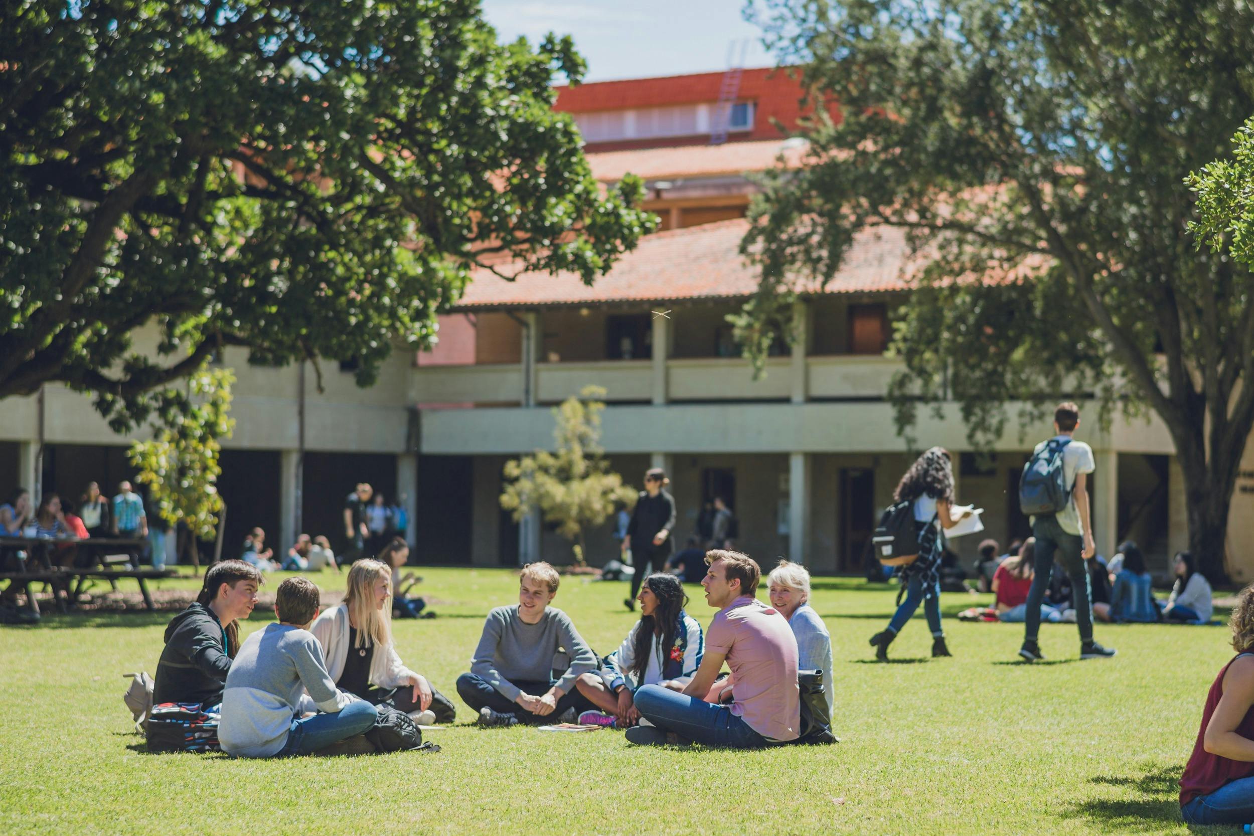 Students enjoying the University of Western Australia campus