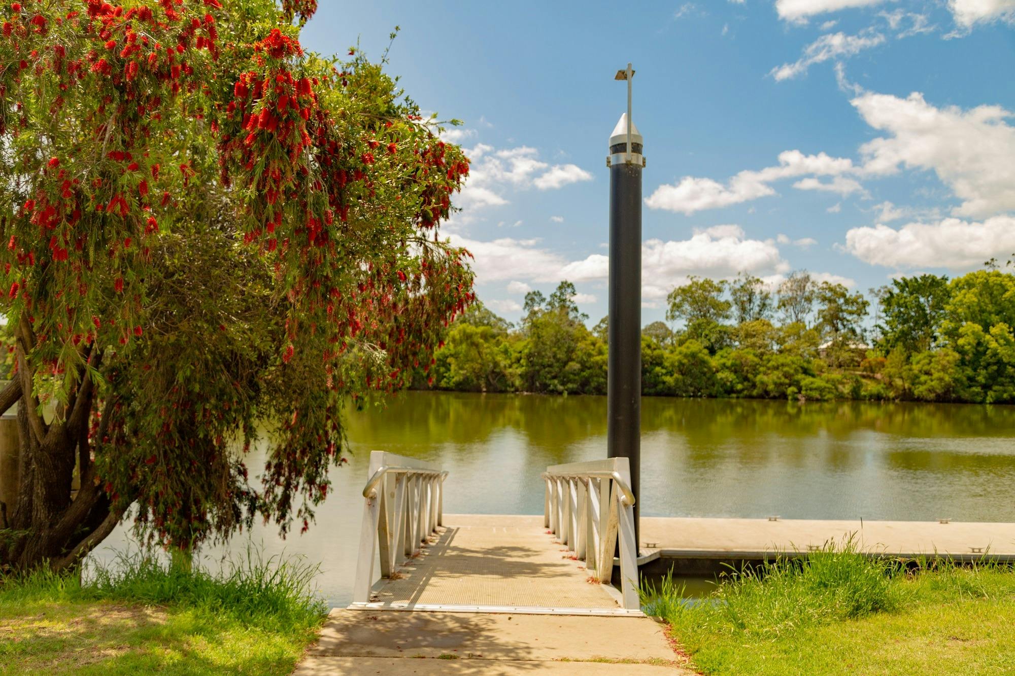 Pontoon on riverfront