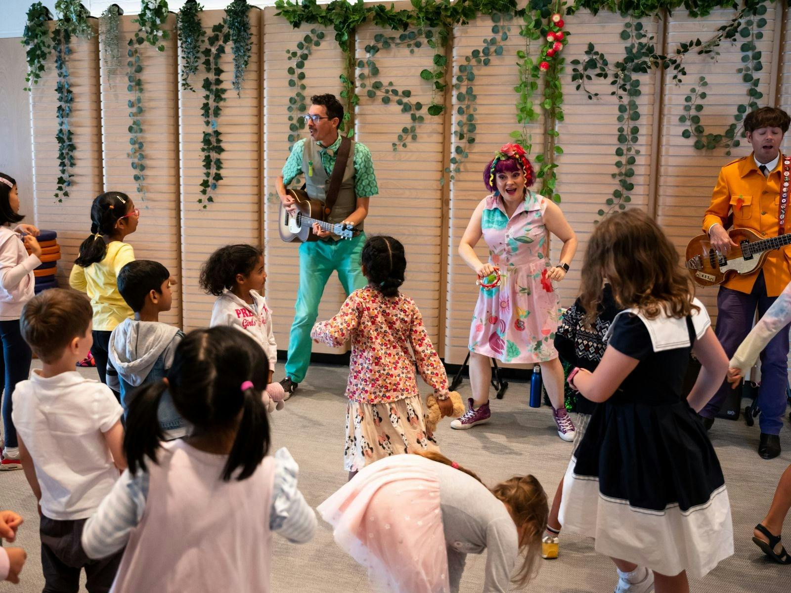 Children participating in a music workshop