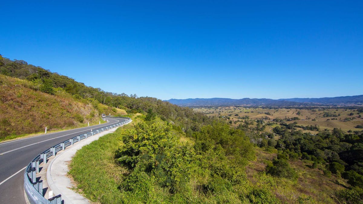 A windy road on the drive to Mount Mee Forest Reserve