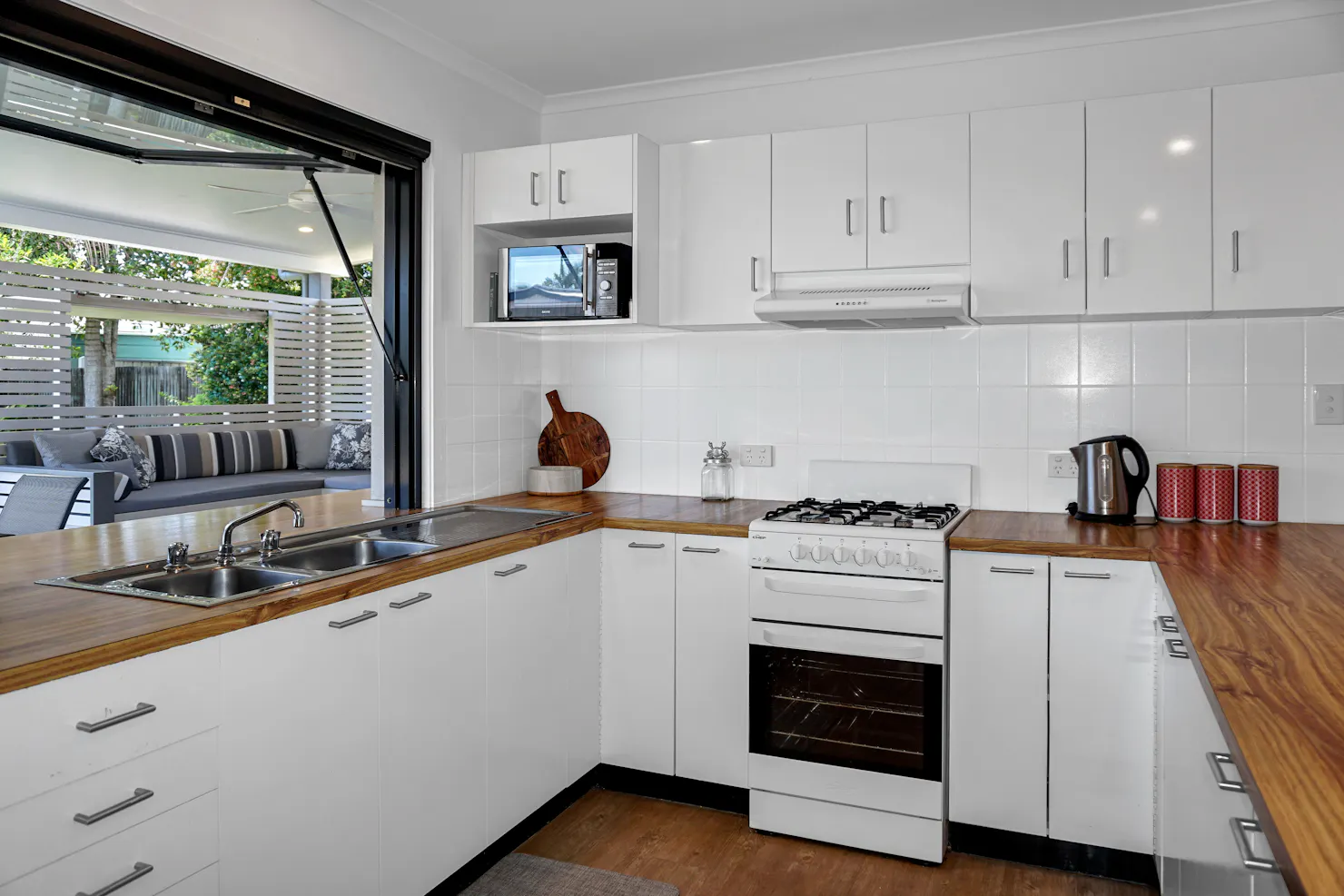 Kitchen with outdoor servery - ideal for holiday entertaining