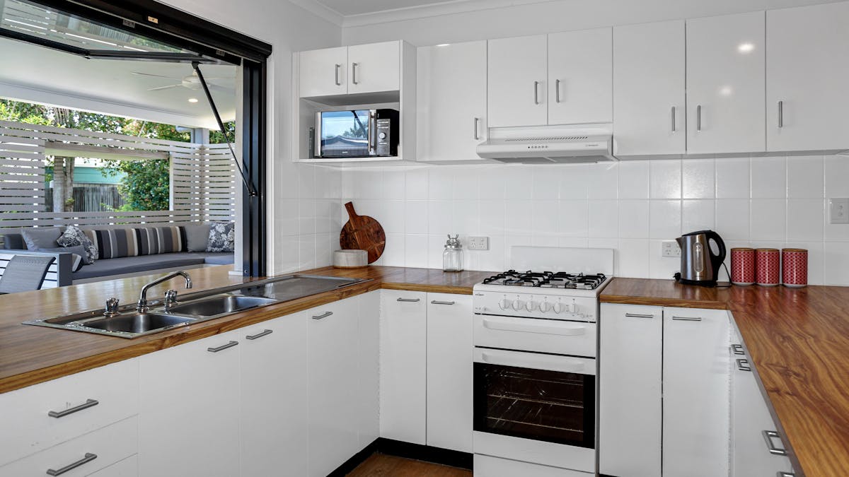 Kitchen with outdoor servery - ideal for holiday entertaining