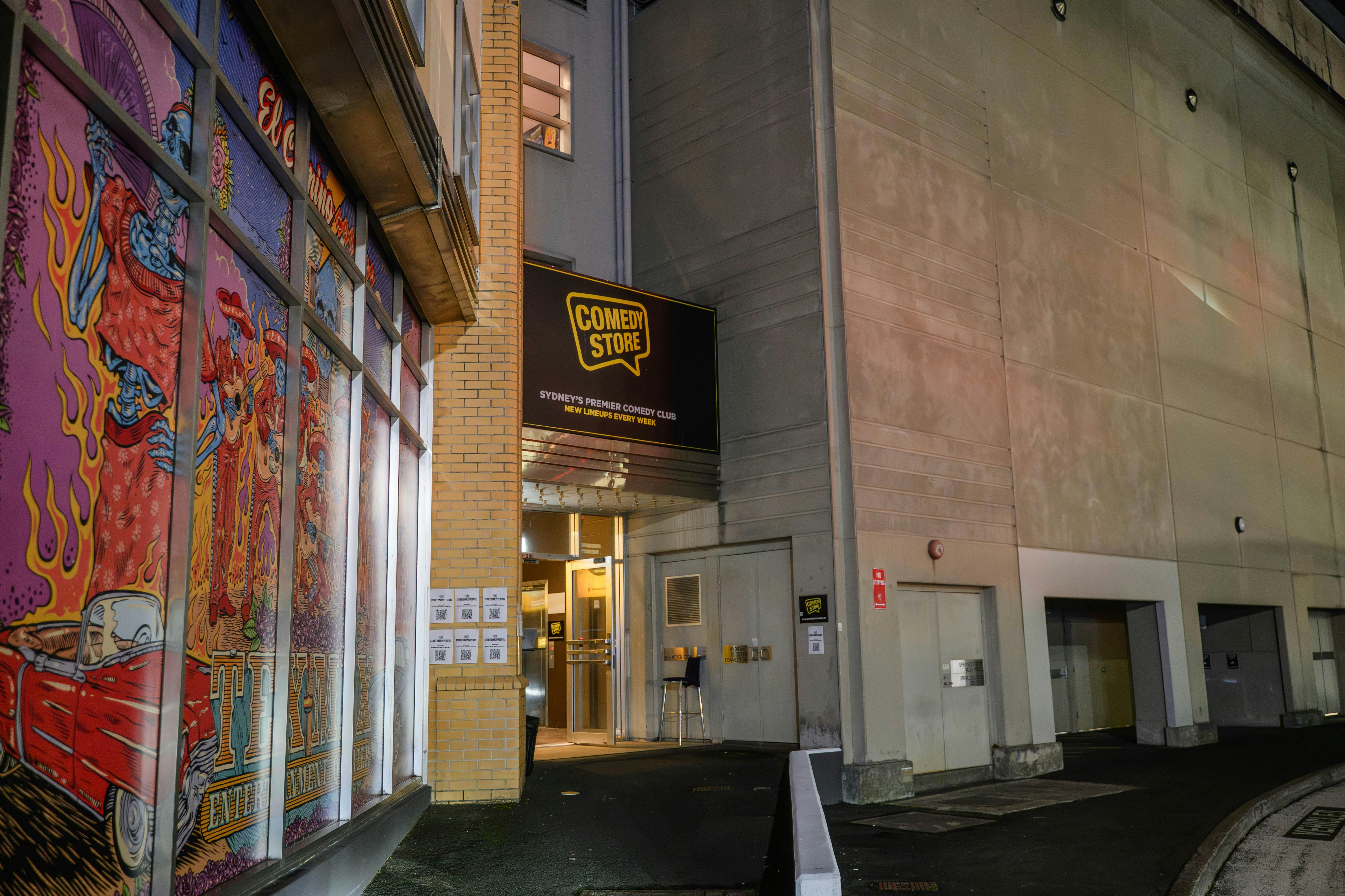 The front entrance to Sydney's Comedy Store